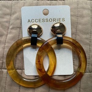 NWT ASOS Large Tortoiseshell Hoop Earrings